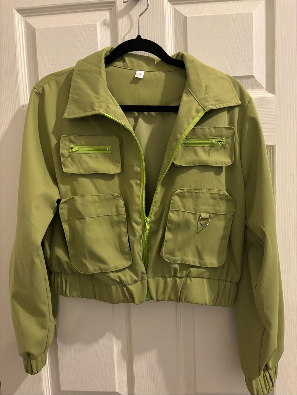 Source Unknown Olive Green Utility Jacket with Multiple Pockets